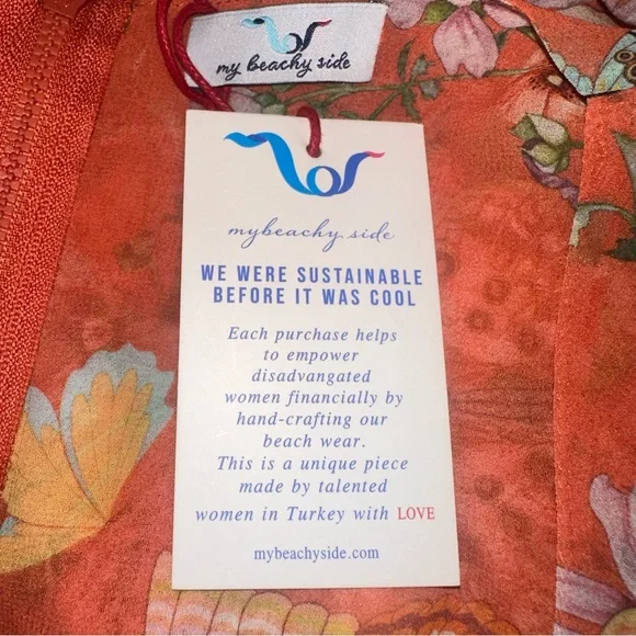 My Beachy Side Butterfly Begonia Cut Out Maxi Dress Romantic Small Orange - Picture 10 of 11